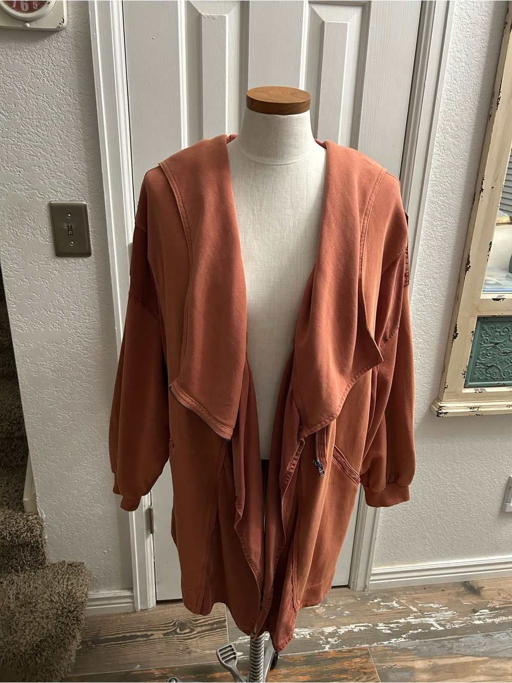 Free People Oversized Draped Utility Jacket in Rust